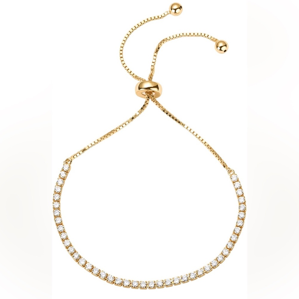 14k Gold Plated Adjustable Tennis Bracelet